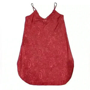 Vintage Inner‎ Most Coral Paisley Slip Nightie Lingerie Size Small